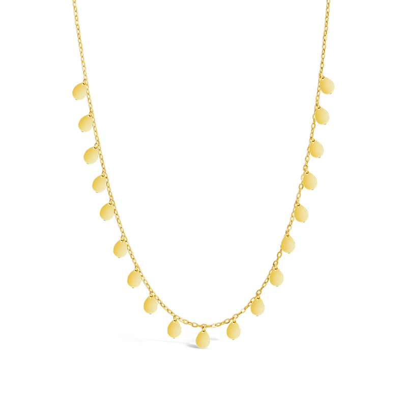 DRIFTING TEARDROP GOLD NECKLACE