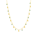 MIX OF BEADS & DROPS GOLD NECKLACE