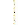 Y-SHAPE CIRCLES & BEADS GOLD NECKLACE