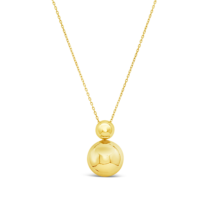 JOINED PUFFY CIRCLES GOLD NECKLACE