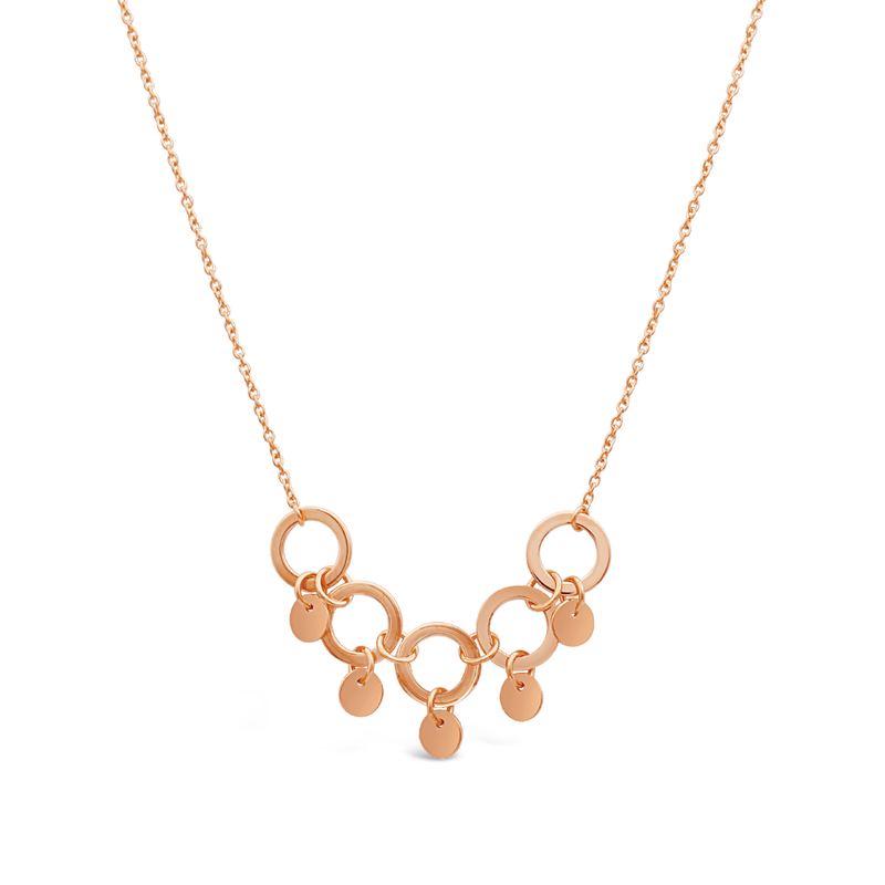 DOUBLE LINKED CIRCLES GOLD NECKLACE