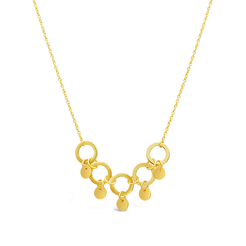 DOUBLE LINKED CIRCLES GOLD NECKLACE