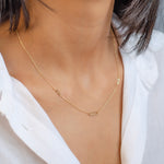 OPEN CURVED RECTANGLE GOLD NECKLACE