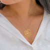 FOLDED ENGRAVED CIRCLE GOLD NECKLACE