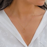 OPEN OVAL SHAPE GOLD NECKLACE