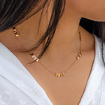SIMPLE ATTACHED SQUARES GOLD NECKLACE