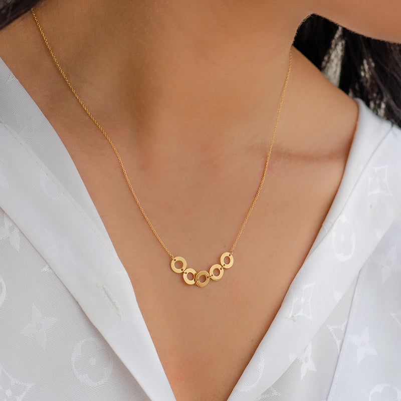 DAINTY CIRCLES GOLD NECKLACE