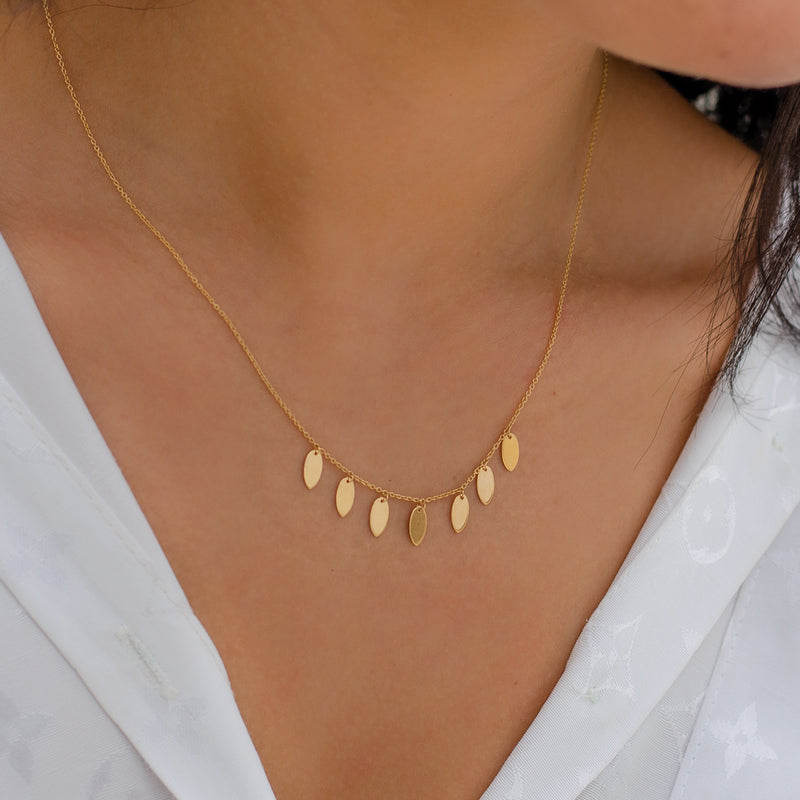 DROPPED MARQUISE GOLD NECKLACE