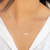 SLEEK HORIZONTAL BAR GOLD NECKLACE