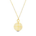 DOUBLED SPIRAL ENGRAVED CIRCLE GOLD NECKLACE