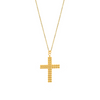 DOUBLE BEADED CROSS GOLD NECKLACE