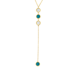 Y-SHAPE TRIO ZIRCON GOLD NECKLACE