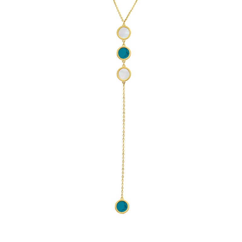 Y-SHAPE TRIO ZIRCON GOLD NECKLACE