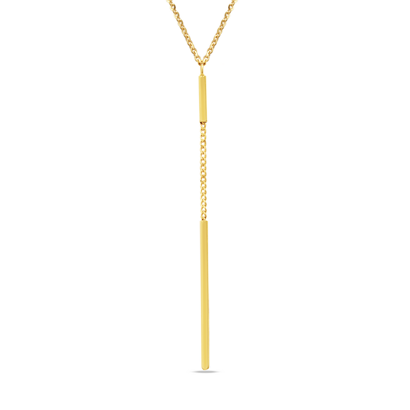 Y-SHAPE VERTICAL BAR GOLD NECKLACE