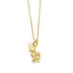 PUFFY RABBIT PENDANT GOLD NECKLACE