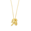 PUFFY CAPRICORN HEAD PENDANT GOLD NECKLACE