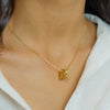 PUFFY CAPRICORN HEAD PENDANT GOLD NECKLACE