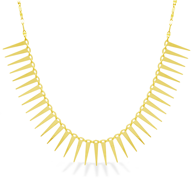 SPIKE BIB GOLD NECKLACE