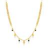 DUO CHAIN OVALS AND PEARLS GOLD NECKLACE