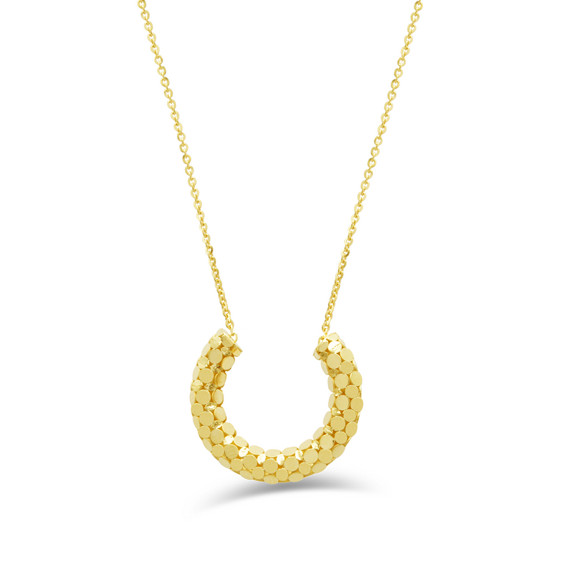 RADIANT OPEN CIRCLE GOLD NECKLACE