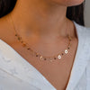 ENGRAVED STARS WITH  BEADS GOLD NECKLACE