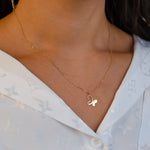 HALF SOLID BUTTERFLY GOLD NECKLACE