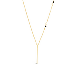 SLEEK BAR WITH BEADS GOLD NECKLACE