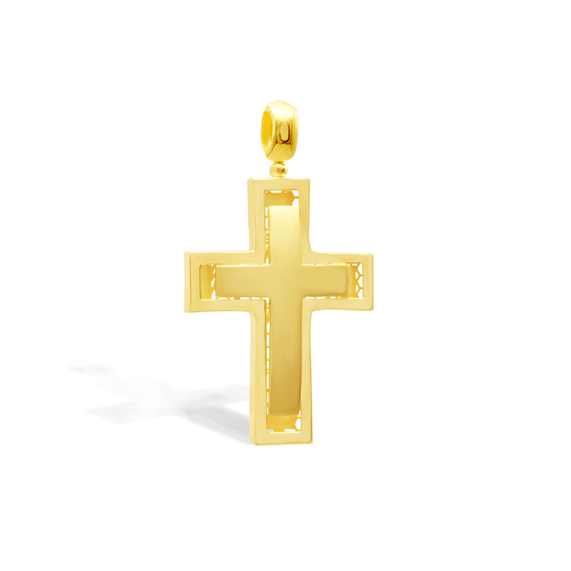 DOUBLED CROSS GOLD PENDANT