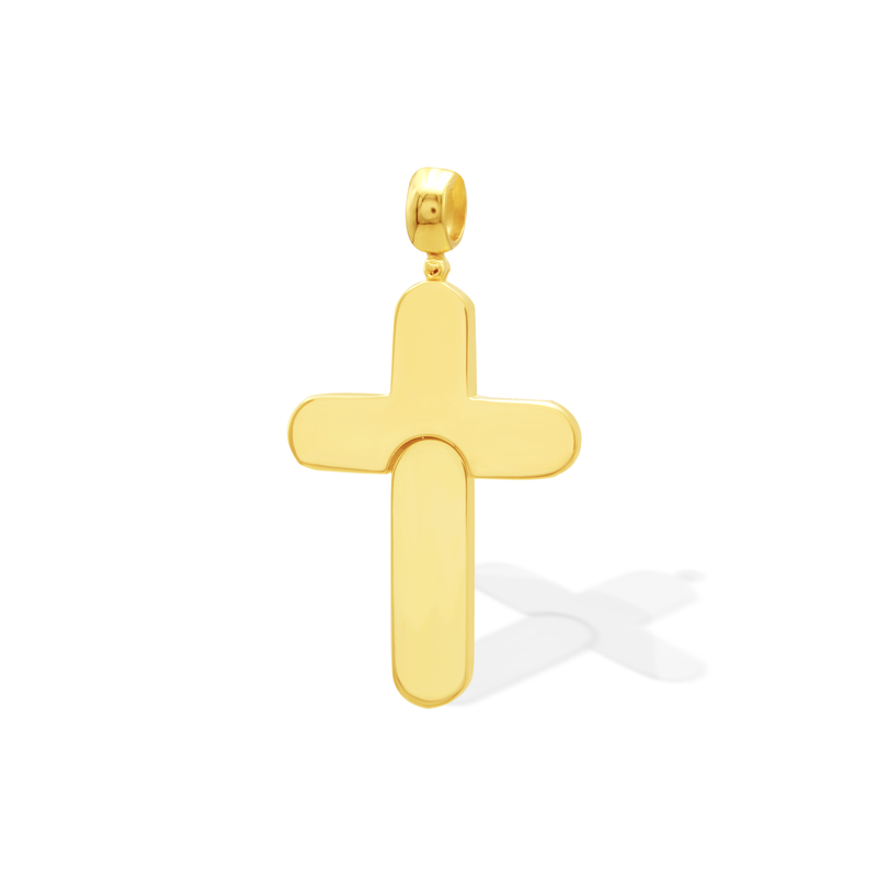 CURVED CROSS GOLD PENDANT