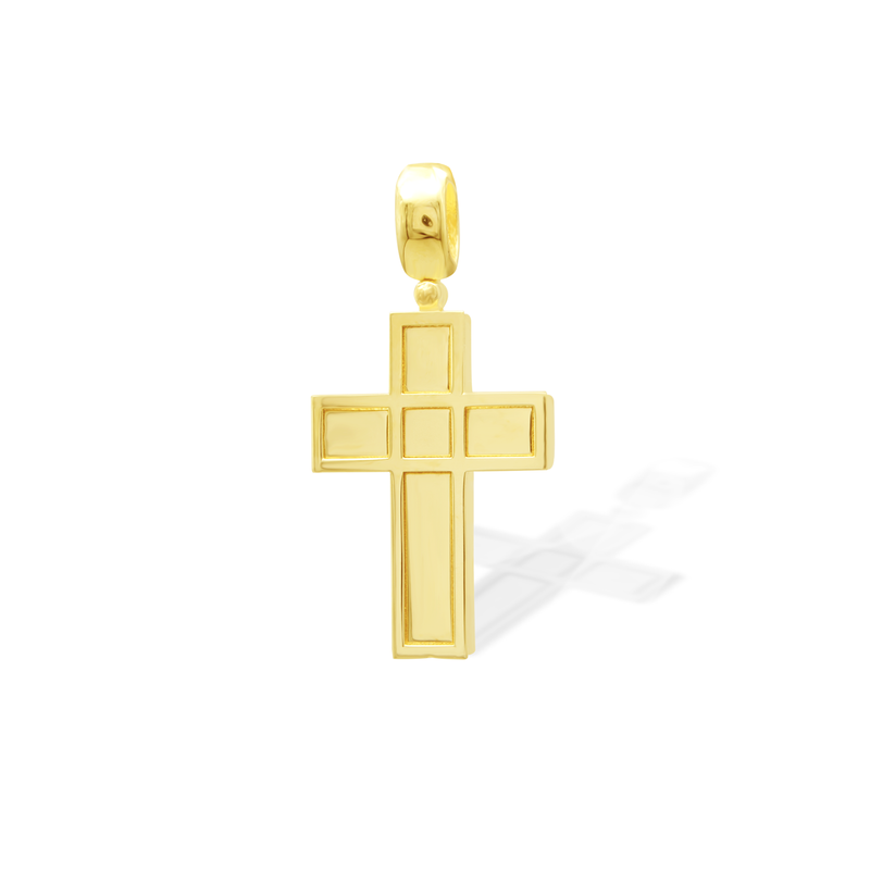 SQUARED PLAIN CROSS GOLD PENDANT