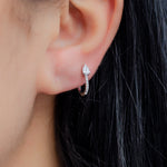 ATTACHED CLASSIC PEAR HOOP  DIAMOND PIERCING