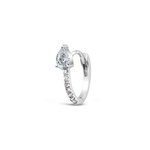 ATTACHED CLASSIC PEAR HOOP  DIAMOND PIERCING