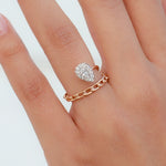 PEAR SHAPED STONES WITH GOURMET BAND DIAMOND RING