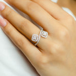 DOUBLE SQUARE CUSHION DIAMOND RING