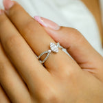 PEAR SHAPED HALO DIAMOND RING