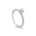 DOUBLE ROWS OF STONE DIAMOND PROMISE RING