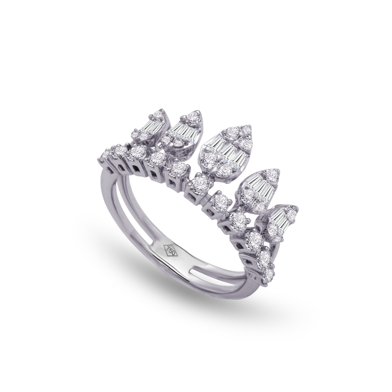 CROWN SHAPED DIAMOND RING