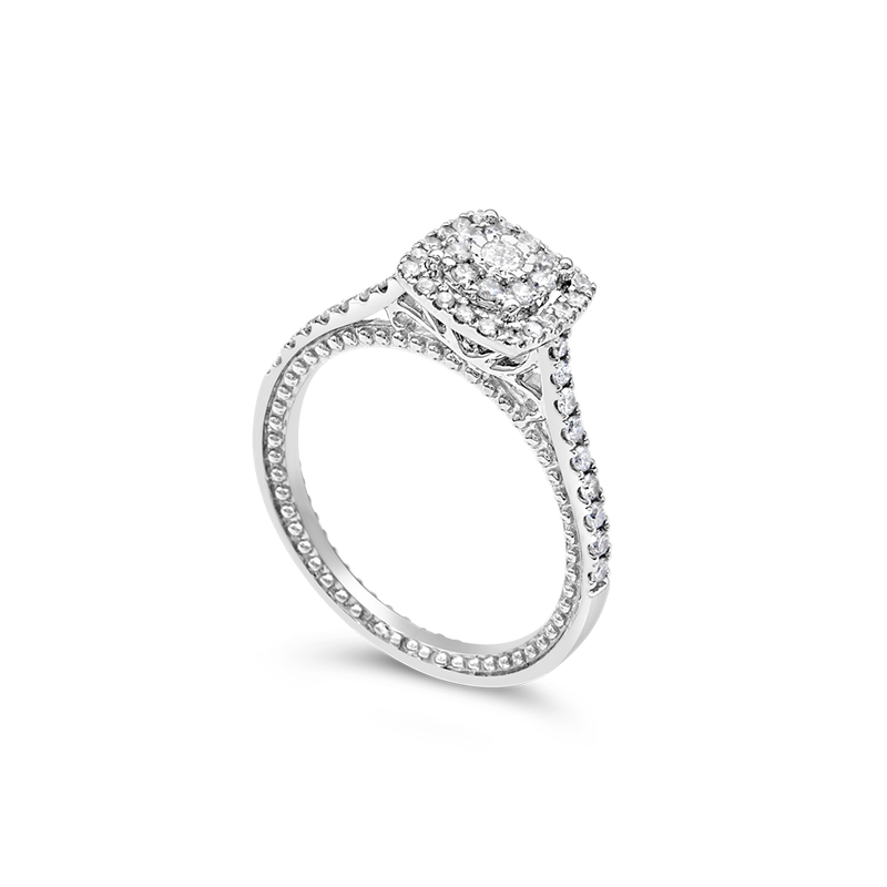 SQUARED-CUSHION DIAMOND RING