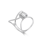 SQUARED X-SHAPED DIAMOND RING