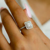 CUBIC SQUARE CLUSTER DIAMOND RING