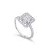 CUBIC SQUARE CLUSTER DIAMOND RING