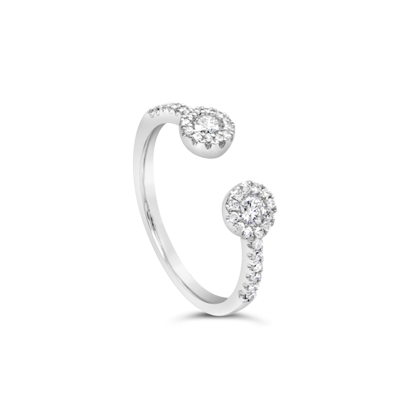 TWIN CIRCLES OPEN BAND DIAMOND RING