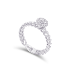 CURB LINKS PAVE DIAMOND RING