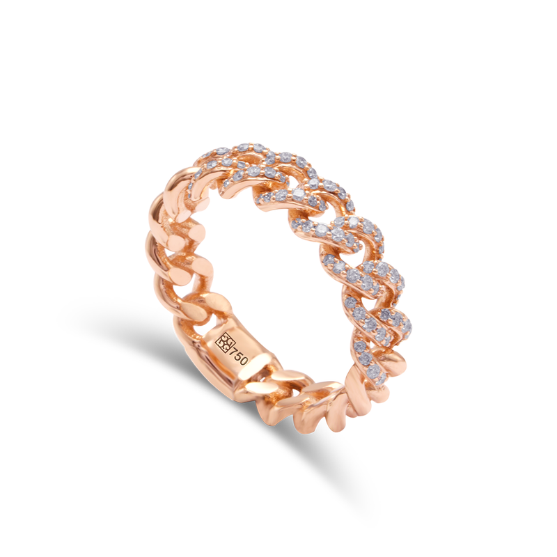 SPARKLING ROSE GOURMET BAND DIAMOND RING