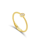 BEADED PETITE BAND DIAMOND RING