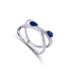 X-SHAPE SAPPHIRE DIAMOND RING