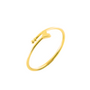 TINY HEART OPEN BAND GOLD RING
