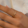 SINGLE BRANCHED LEAF GOLD RING