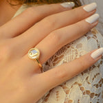 CZ LETTERS GOLD RING