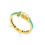 ENAMEL HUGE TWISTED GOLD RING